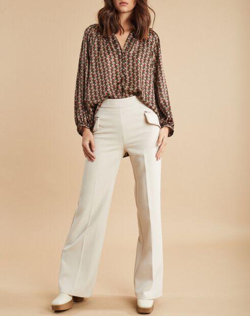 Pantalon flare Muse lait