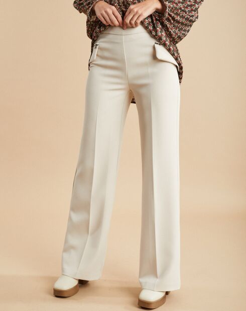 Pantalon flare Muse lait