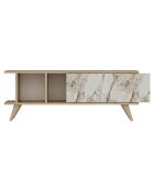 Meuble TV Liberty chêne/marbre - 120x30x45 cm