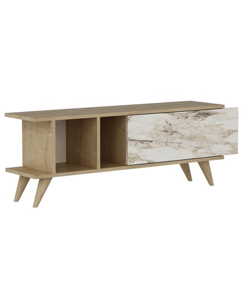 Meuble TV Liberty chêne/marbre - 120x30x45 cm