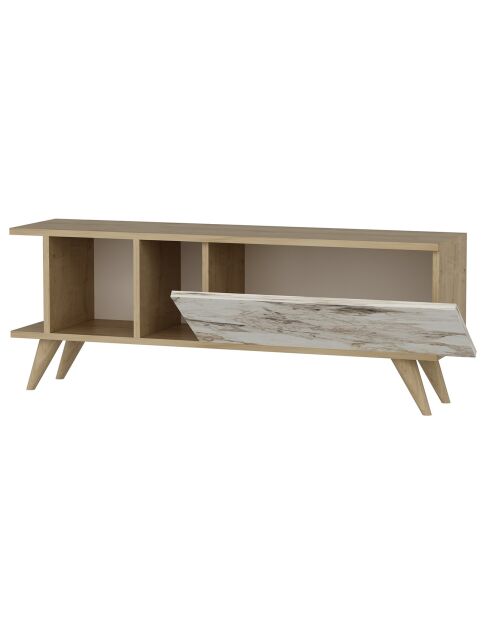 Meuble TV Liberty chêne/marbre - 120x30x45 cm