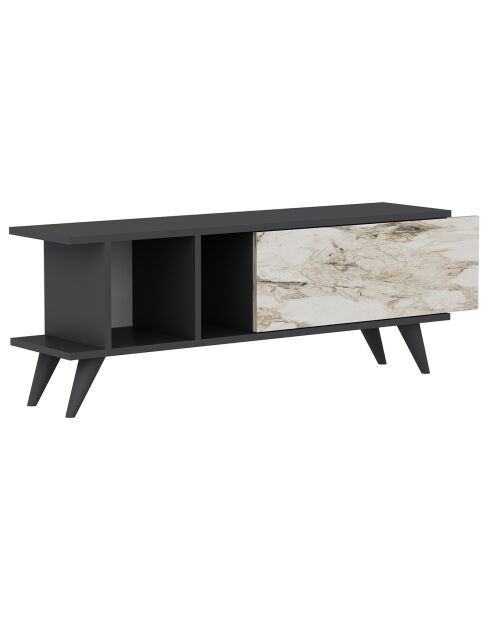 Meuble TV Liberty anthracite/marbre - 120x30x45 cm