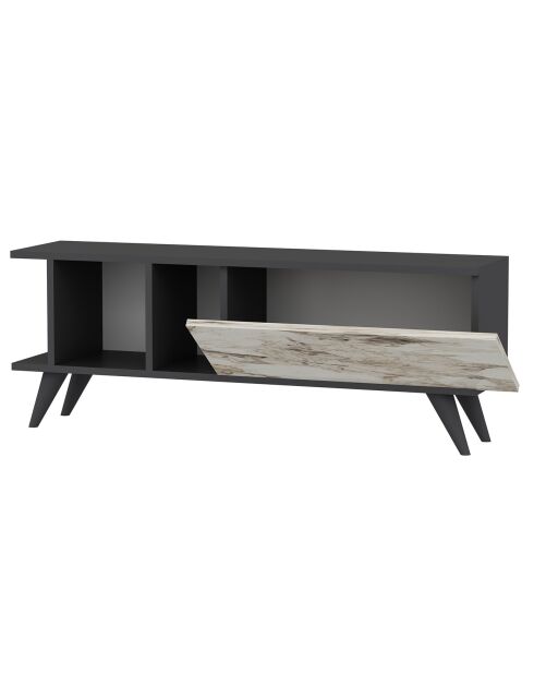 Meuble TV Liberty anthracite/marbre - 120x30x45 cm