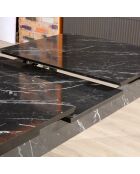 Table à manger extensible Bendir noir/blanc - 132x79x76.5 cm