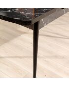 Table à manger extensible Bendir noir/blanc - 132x79x76.5 cm