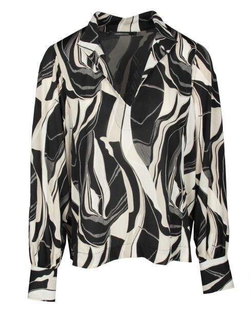Blouse fluide Store imprimée rétro noir/écru