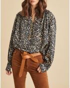 Blouse fluide Store military imprimée noire