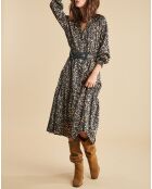 Robe fluide Store imprimée military noire