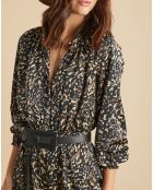Robe fluide Store imprimée military noire