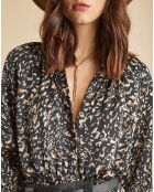 Robe fluide Store imprimée military noire