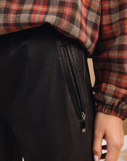 Pantalon peau de pêche Tasha noir