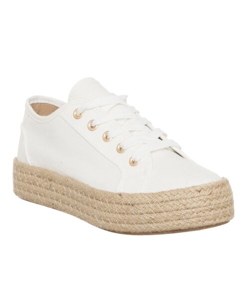 Sneakers Penia blanc/beige - Plateforme 3.5 cm