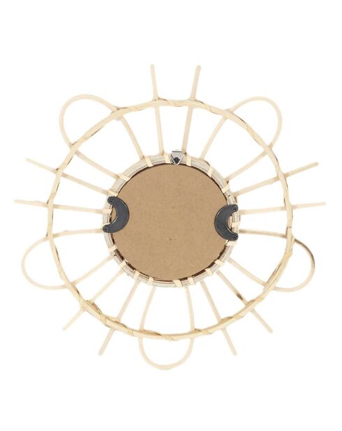 3 Miroirs en rotin marron - 28x28x1.7 cm