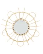 3 Miroirs en rotin marron - 28x28x1.7 cm