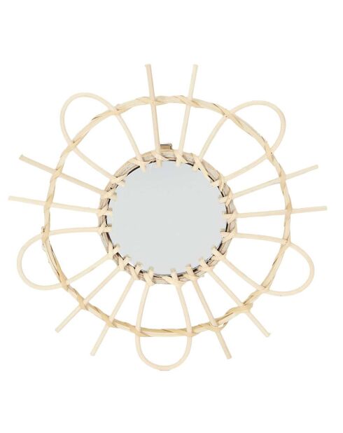 3 Miroirs en rotin marron - 28x28x1.7 cm