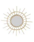 3 Miroirs en rotin marron - 28x28x1.7 cm
