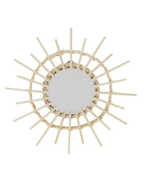 3 Miroirs en rotin marron - 28x28x1.7 cm