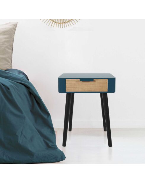 Chevet 1 Tiroir bleu - 35x48x40 cm