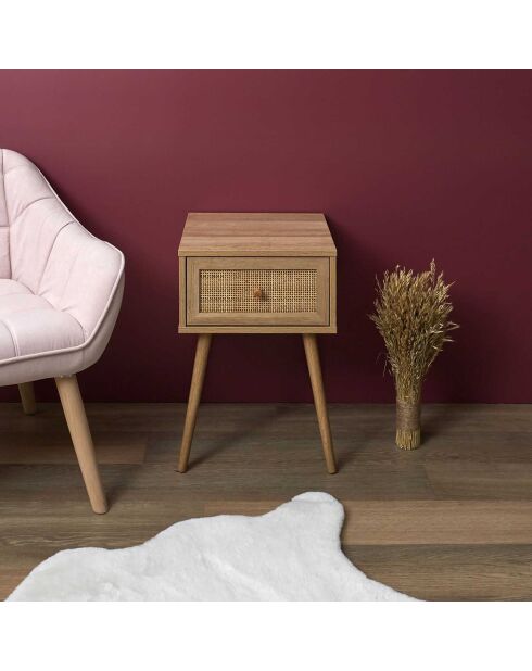 Chevet Bali 1 tiroir marron - 39x55.4x39 cm