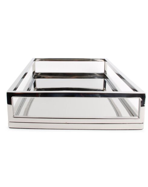 Plateau mirroir Digna argenté - 7x24.5x39.5 cm