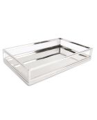 Plateau mirroir Digna argenté - 7x24.5x39.5 cm