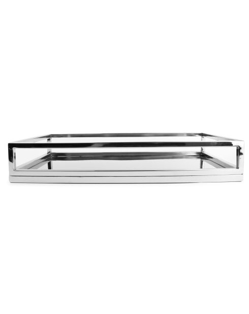 Plateau mirroir Digna argenté - 7x24.5x39.5 cm