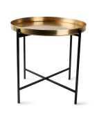 2 Tables gigognes brossées Patio dorées - 70x16x66 cm