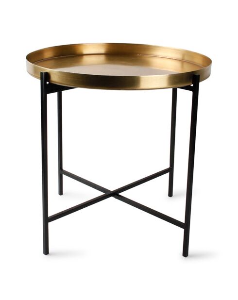 2 Tables gigognes brossées Patio dorées - 70x16x66 cm