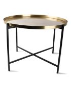 2 Tables gigognes brossées Patio dorées - 70x16x66 cm