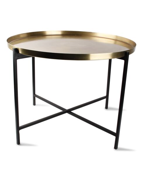 2 Tables gigognes brossées Patio dorées - 70x16x66 cm