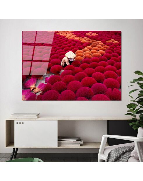 Glasfoto Veelkleurig landschap - 70x100cm