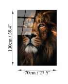 Impression sur verre Lion multicolore - 70x100cm