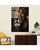 Impression sur verre Lion multicolore - 70x100cm