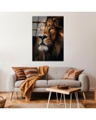 Impression sur verre Lion multicolore - 70x100cm