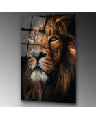 Impression sur verre Lion multicolore - 70x100cm