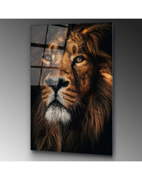 Impression sur verre Lion multicolore - 70x100cm