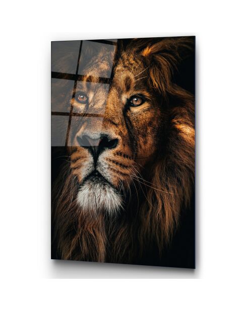 Impression sur verre Lion multicolore - 70x100cm