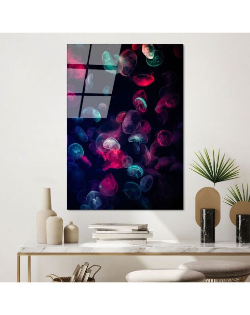 Veelkleurige Medusa glasprint - 70x100cm