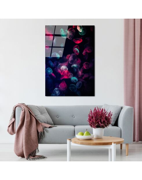 Veelkleurige Medusa glasprint - 70x100cm