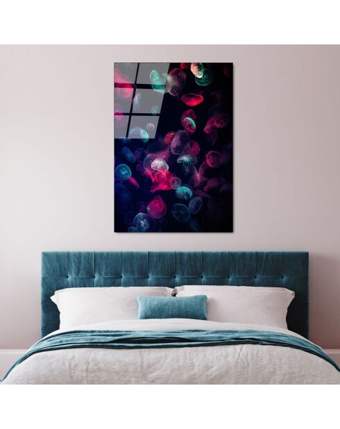Veelkleurige Medusa glasprint - 70x100cm