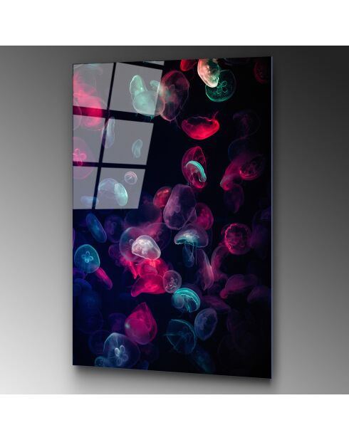 Veelkleurige Medusa glasprint - 70x100cm