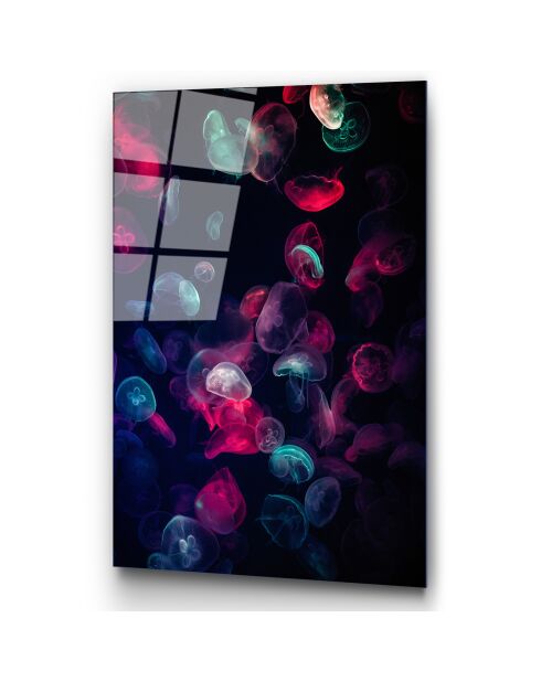 Veelkleurige Medusa glasprint - 70x100cm