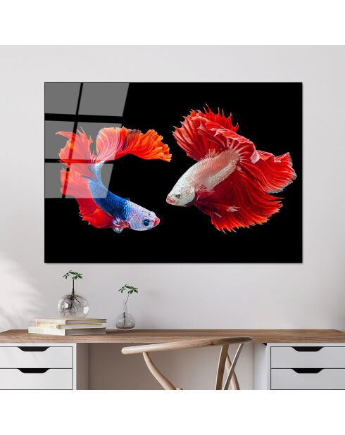 Impression sur verre Poissons multicolore - 70x100cm