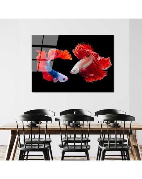 Impression sur verre Poissons multicolore - 70x100cm