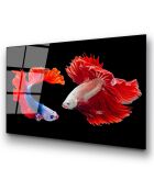 Impression sur verre Poissons multicolore - 70x100cm