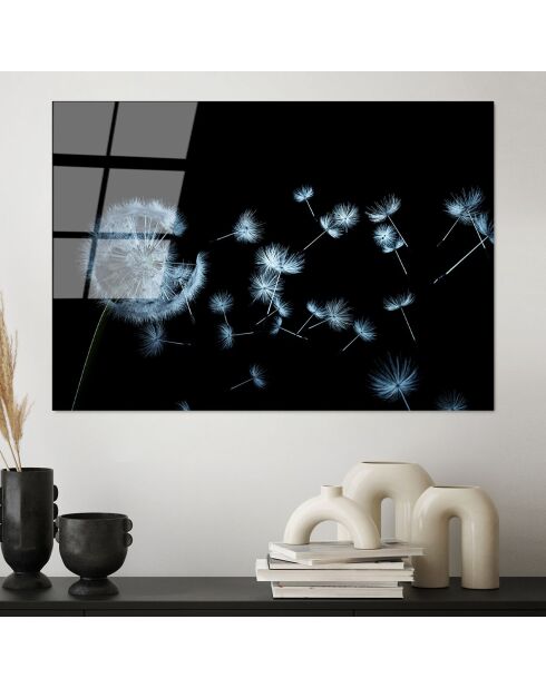 Mehrfarbiger Löwenzahn-Glasdruck - 70x100cm