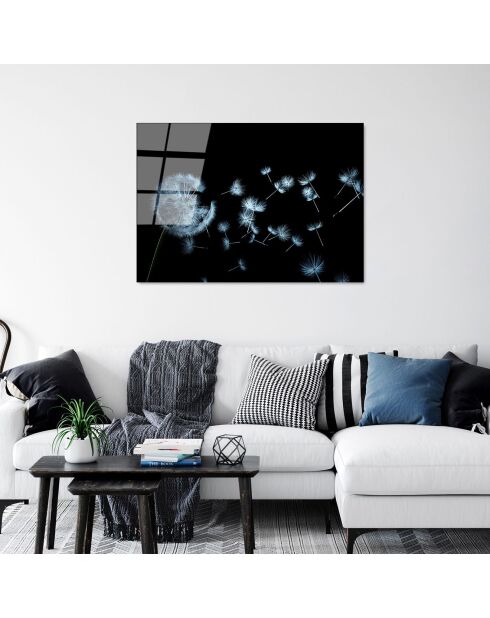 Mehrfarbiger Löwenzahn-Glasdruck - 70x100cm