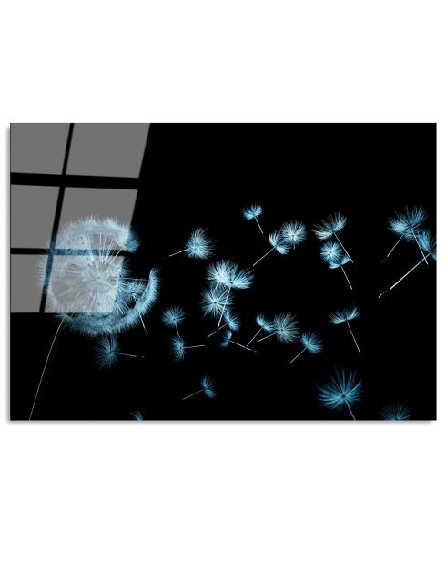 Mehrfarbiger Löwenzahn-Glasdruck - 70x100cm