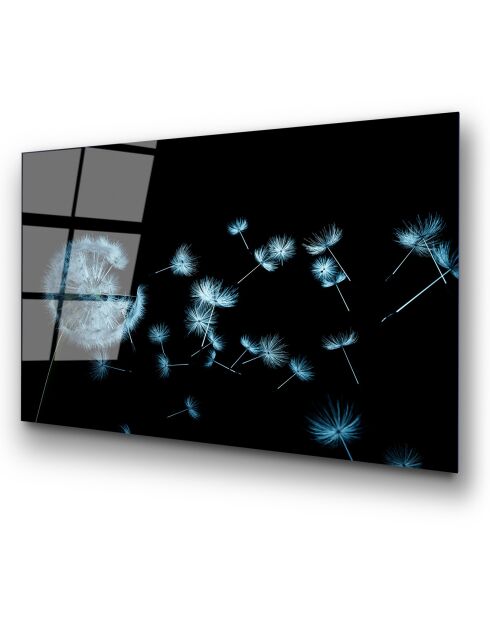 Mehrfarbiger Löwenzahn-Glasdruck - 70x100cm