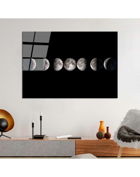 Impression sur verre Lune multicolore - 70x100cm